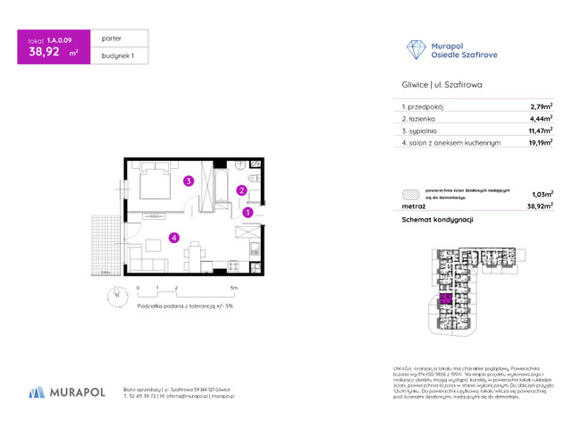 Mieszkanie w inwestycji Murapol Osiedle Szafirove, symbol 1.A.0.09 » nportal.pl