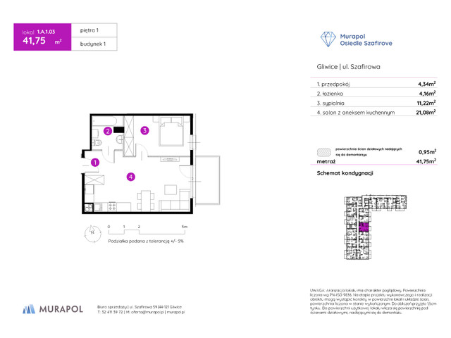 Mieszkanie w inwestycji Murapol Osiedle Szafirove, symbol 1.A.1.03 » nportal.pl