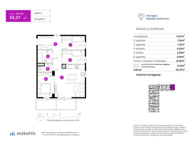 Mieszkanie w inwestycji Murapol Osiedle Szafirove, symbol 1.A.1.13 » nportal.pl
