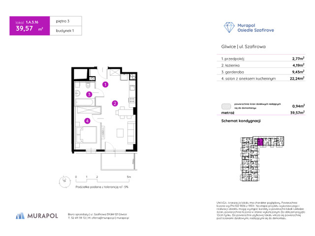 Mieszkanie w inwestycji Murapol Osiedle Szafirove, symbol 1.A.3.16 » nportal.pl