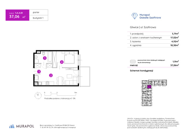 Mieszkanie w inwestycji Murapol Osiedle Szafirove, symbol 1.A.4.01 » nportal.pl