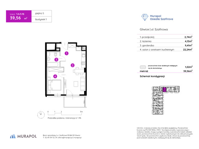 Mieszkanie w inwestycji Murapol Osiedle Szafirove, symbol 1.A.5.16 » nportal.pl
