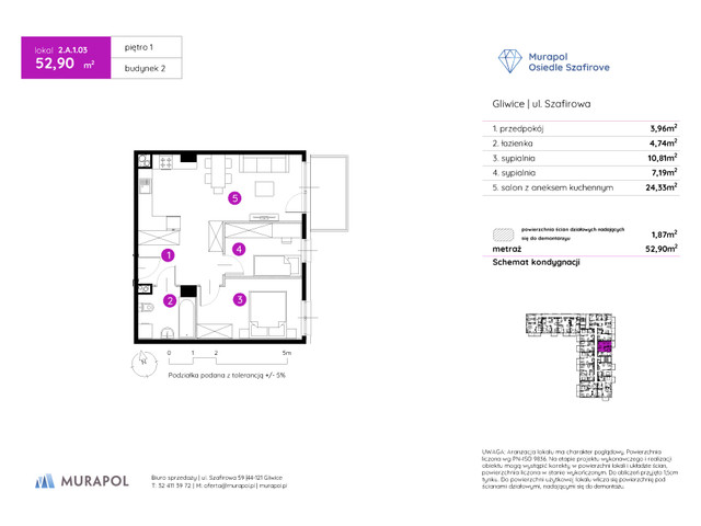 Mieszkanie w inwestycji Murapol Osiedle Szafirove, symbol 2.A.1.03 » nportal.pl