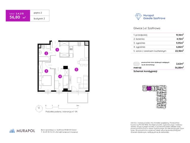 Mieszkanie w inwestycji Murapol Osiedle Szafirove, symbol 2.A.2.13 » nportal.pl