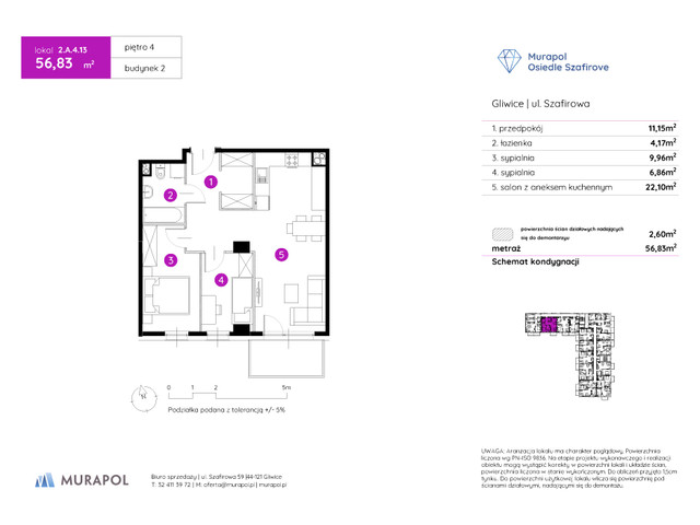 Mieszkanie w inwestycji Murapol Osiedle Szafirove, symbol 2.A.4.13 » nportal.pl