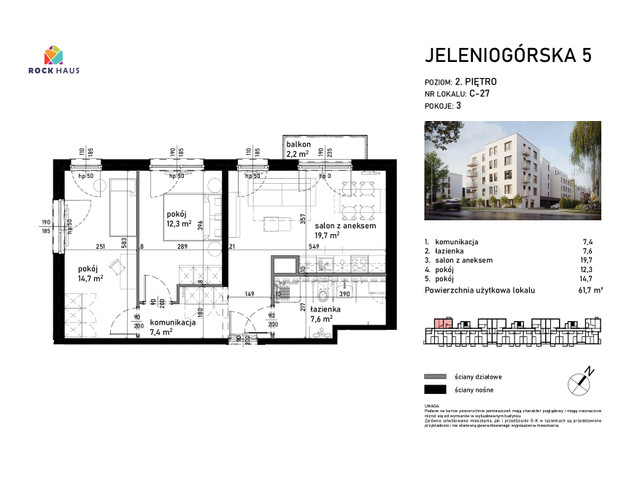 Mieszkanie w inwestycji Jeleniogórska 5, symbol C/27 » nportal.pl