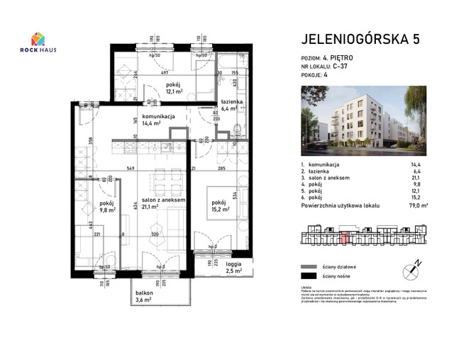 Mieszkanie w inwestycji Jeleniogórska 5, symbol C/37 » nportal.pl