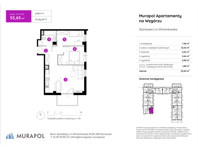 Mieszkanie w inwestycji Murapol Apartamenty Na Wzgórzu, symbol 5.A.4.04 » nportal.pl