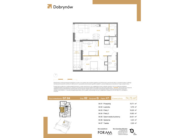 Mieszkanie w inwestycji DOBRYNÓW, symbol G7.04 » nportal.pl