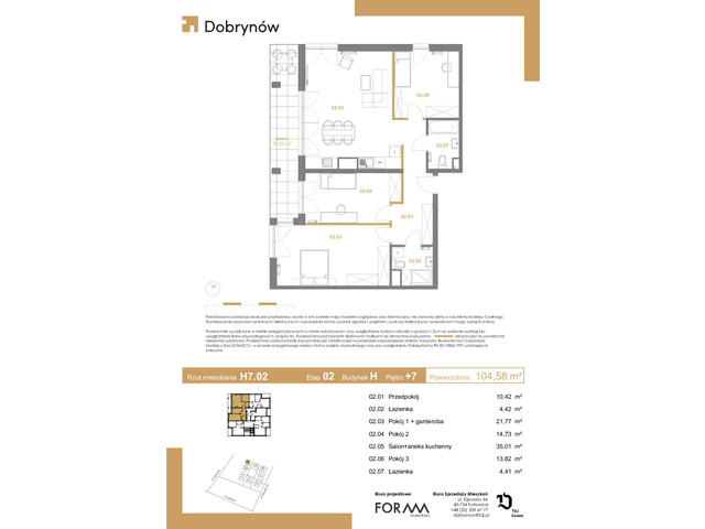 Mieszkanie w inwestycji DOBRYNÓW, symbol H7.02 » nportal.pl
