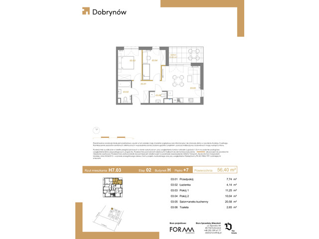 Mieszkanie w inwestycji DOBRYNÓW, symbol H7.03 » nportal.pl