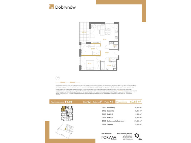 Mieszkanie w inwestycji DOBRYNÓW, symbol F1.01 » nportal.pl