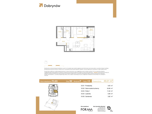 Mieszkanie w inwestycji DOBRYNÓW, symbol F3.03 » nportal.pl