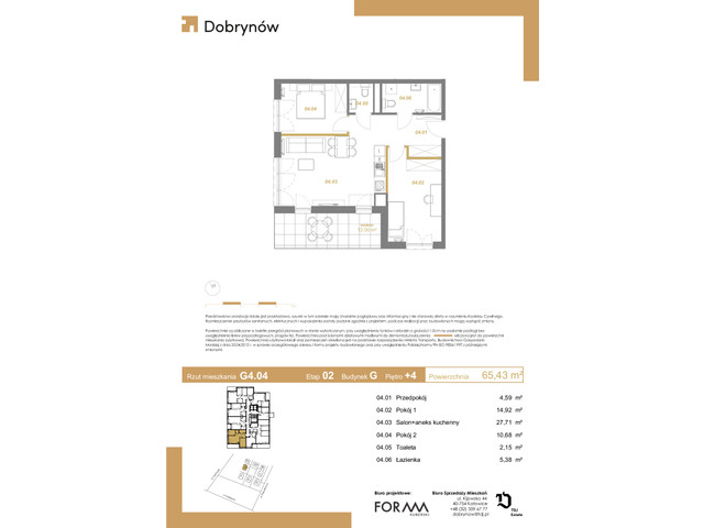 Mieszkanie w inwestycji DOBRYNÓW, symbol G4.04 » nportal.pl