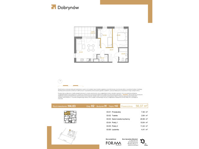 Mieszkanie w inwestycji DOBRYNÓW, symbol H4.03 » nportal.pl