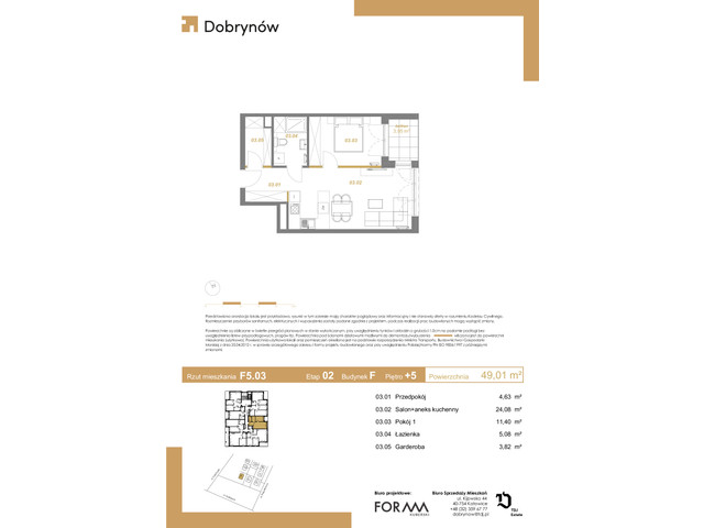 Mieszkanie w inwestycji DOBRYNÓW, symbol F5.03 » nportal.pl