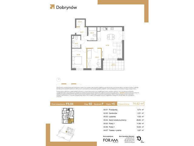 Mieszkanie w inwestycji DOBRYNÓW, symbol F5.04 » nportal.pl