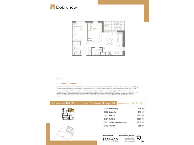 Mieszkanie w inwestycji DOBRYNÓW, symbol H5.03 » nportal.pl
