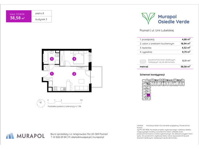 Mieszkanie w inwestycji Murapol Osiedle Verde, symbol 3.D.8.04 » nportal.pl