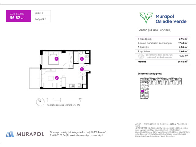 Mieszkanie w inwestycji Murapol Osiedle Verde, symbol 3.D.4.08 » nportal.pl