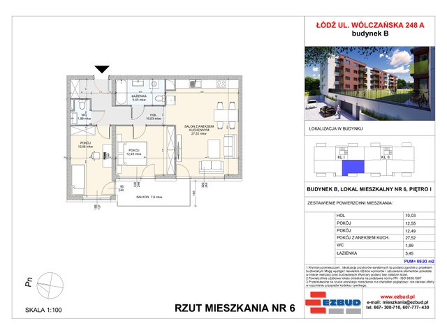 Mieszkanie w inwestycji Wólczańska 248 Budynek B, symbol 6 » nportal.pl