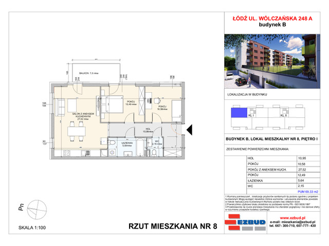 Mieszkanie w inwestycji Wólczańska 248 Budynek B, symbol 8 » nportal.pl