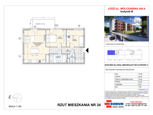 Mieszkanie w inwestycji Wólczańska 248 Budynek B, symbol 24 » nportal.pl