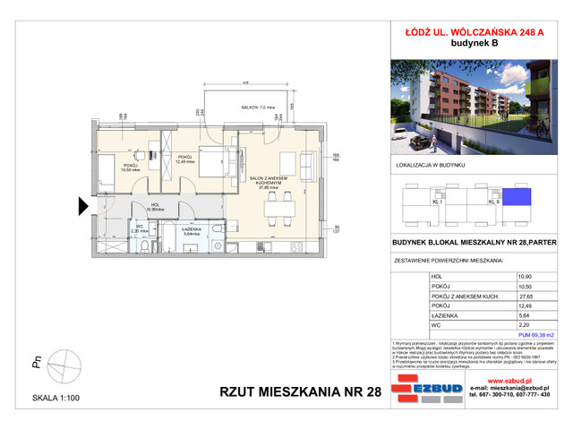 Mieszkanie w inwestycji Wólczańska 248 Budynek B, symbol 28 » nportal.pl