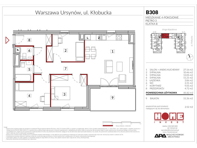 Mieszkanie w inwestycji Enklawa Ursynów, symbol B308 » nportal.pl