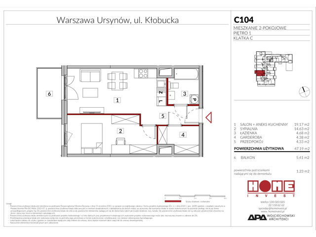 Mieszkanie w inwestycji Enklawa Ursynów, symbol C104 » nportal.pl