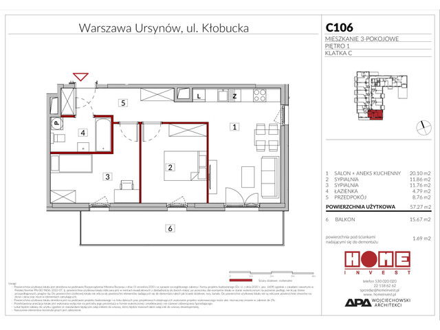 Mieszkanie w inwestycji Enklawa Ursynów, symbol C106 » nportal.pl