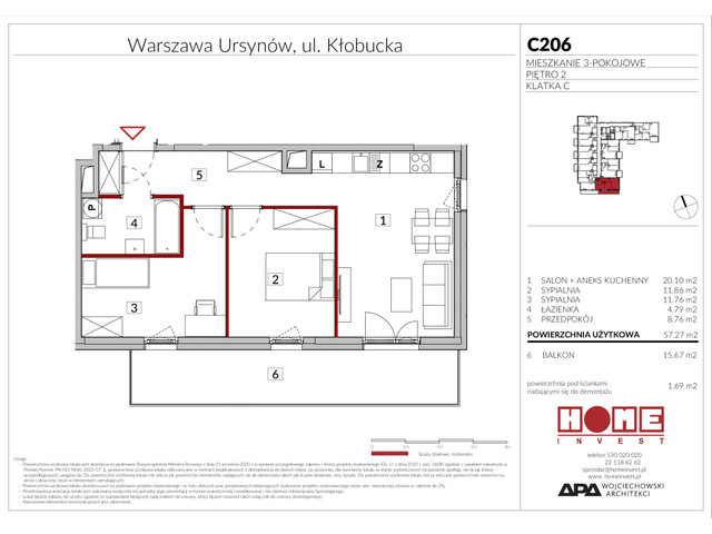 Mieszkanie w inwestycji Enklawa Ursynów, symbol C206 » nportal.pl