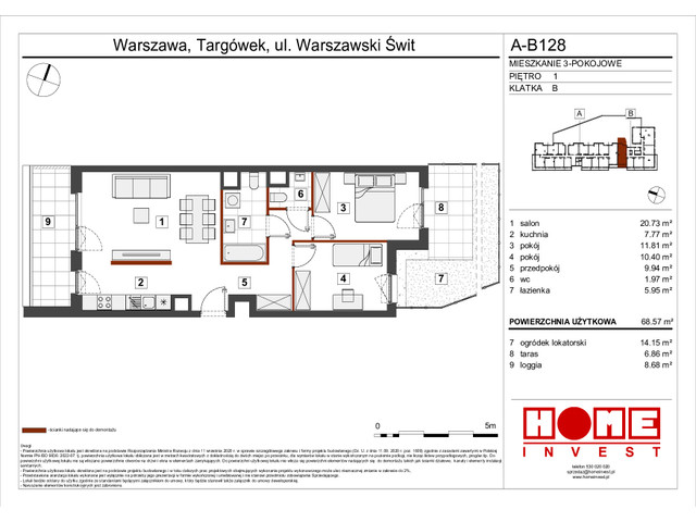 Mieszkanie w inwestycji Warszawski Świt VII, symbol A-B128 » nportal.pl