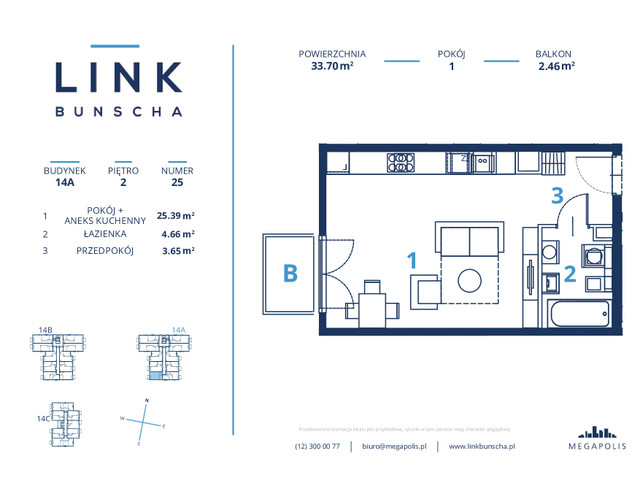 Mieszkanie w inwestycji LINK BUNSCHA, symbol 14a_25 » nportal.pl