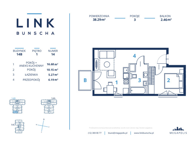 Mieszkanie w inwestycji LINK BUNSCHA, symbol 14b_14 » nportal.pl