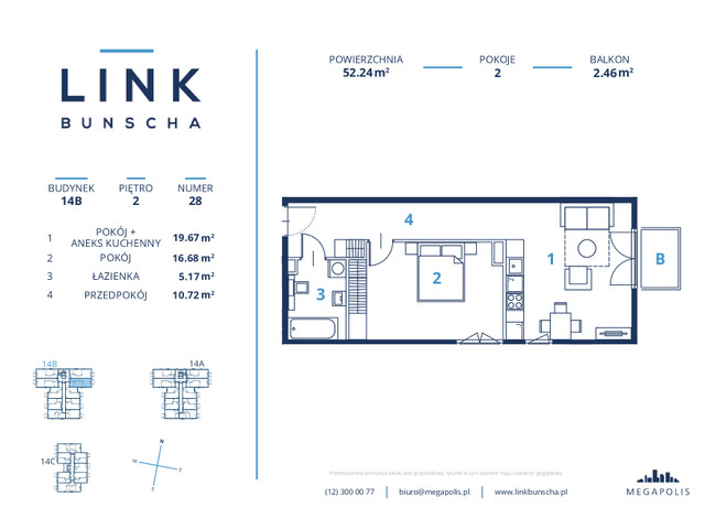 Mieszkanie w inwestycji LINK BUNSCHA, symbol 14b_28 » nportal.pl