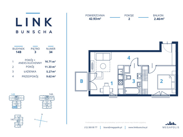 Mieszkanie w inwestycji LINK BUNSCHA, symbol 14b_34 » nportal.pl