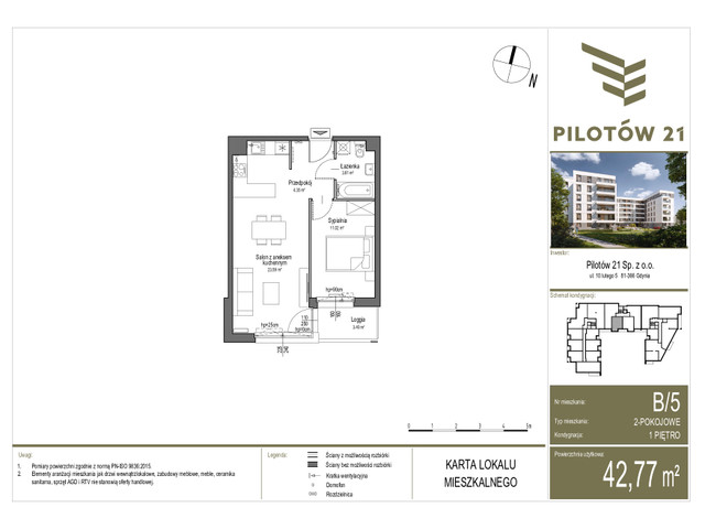 Mieszkanie w inwestycji PILOTÓW 21, symbol B/5 » nportal.pl