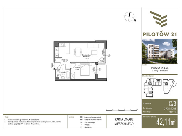 Mieszkanie w inwestycji PILOTÓW 21, symbol C/3 » nportal.pl