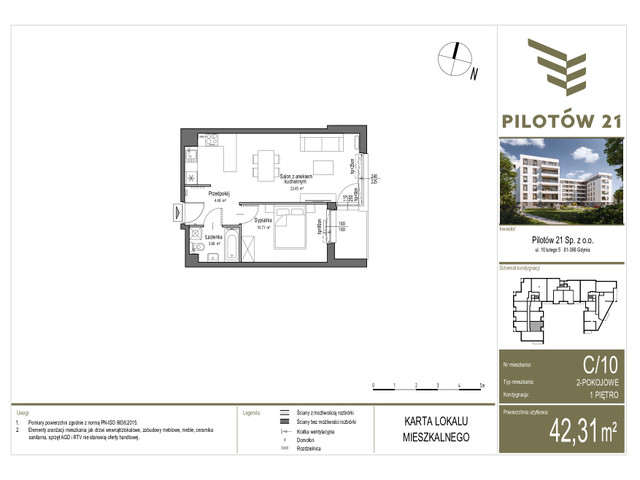 Mieszkanie w inwestycji PILOTÓW 21, symbol C/10 » nportal.pl