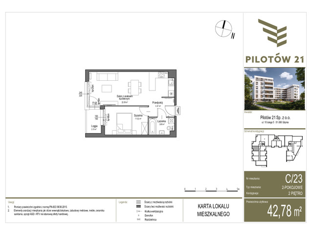 Mieszkanie w inwestycji PILOTÓW 21, symbol C/23 » nportal.pl