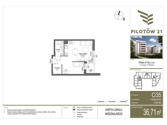 Mieszkanie w inwestycji PILOTÓW 21, symbol C/35 » nportal.pl