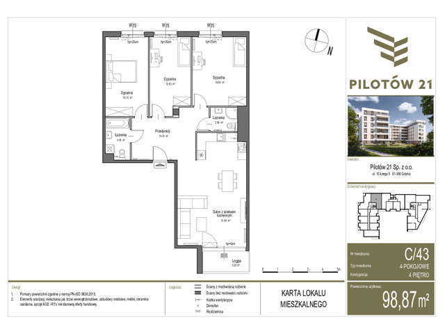 Mieszkanie w inwestycji PILOTÓW 21, symbol C/43 » nportal.pl