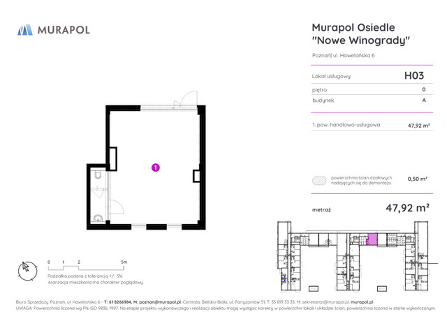 Komercyjne w inwestycji Osiedle Nowe Winogrady - lokale usług..., symbol H03 » nportal.pl