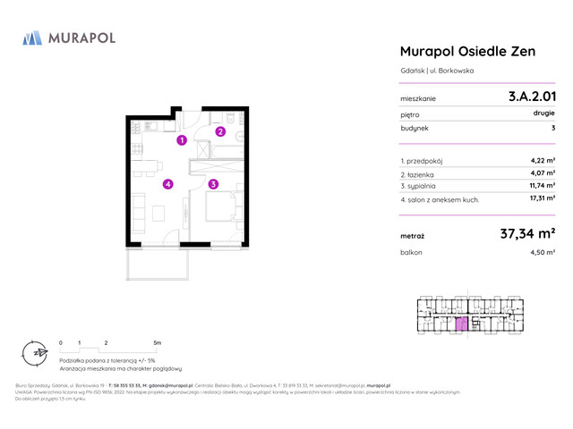 Mieszkanie w inwestycji Murapol Osiedle Zen, symbol 3.A.2.01 » nportal.pl