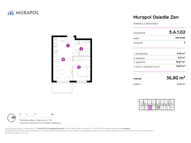 Mieszkanie w inwestycji Murapol Osiedle Zen, symbol 5.A.1.02 » nportal.pl