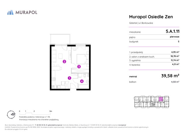 Mieszkanie w inwestycji Murapol Osiedle Zen, symbol 5.A.1.11 » nportal.pl