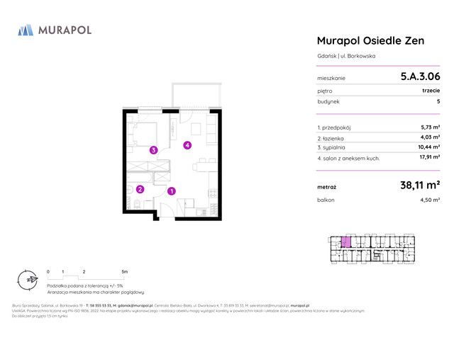 Mieszkanie w inwestycji Murapol Osiedle Zen, symbol 5.A.3.06 » nportal.pl