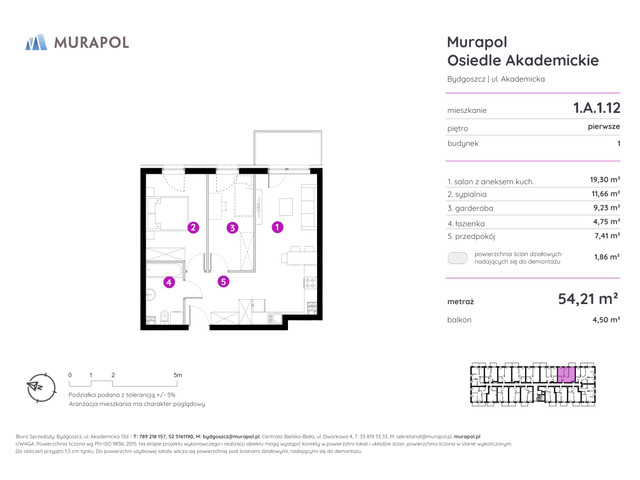 Mieszkanie w inwestycji Murapol Osiedle Akademickie, symbol 1.A.1.12 » nportal.pl