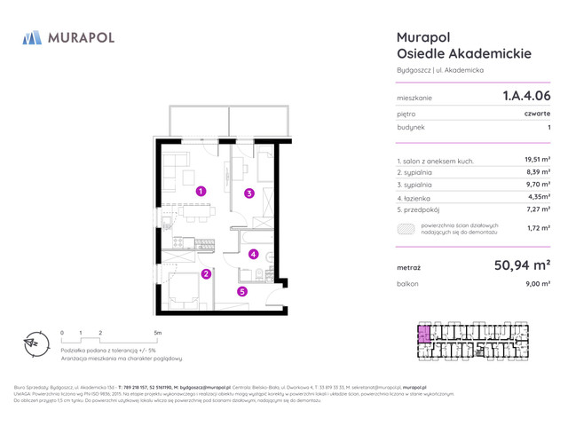 Mieszkanie w inwestycji Murapol Osiedle Akademickie, symbol 1.A.4.06 » nportal.pl